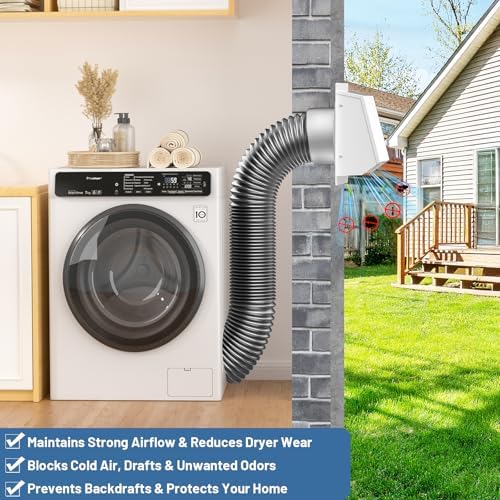 10 Inch Dryer Vent Cover Outside, Galvanized Steel Exterior Hooded Wall Vent - Image 3