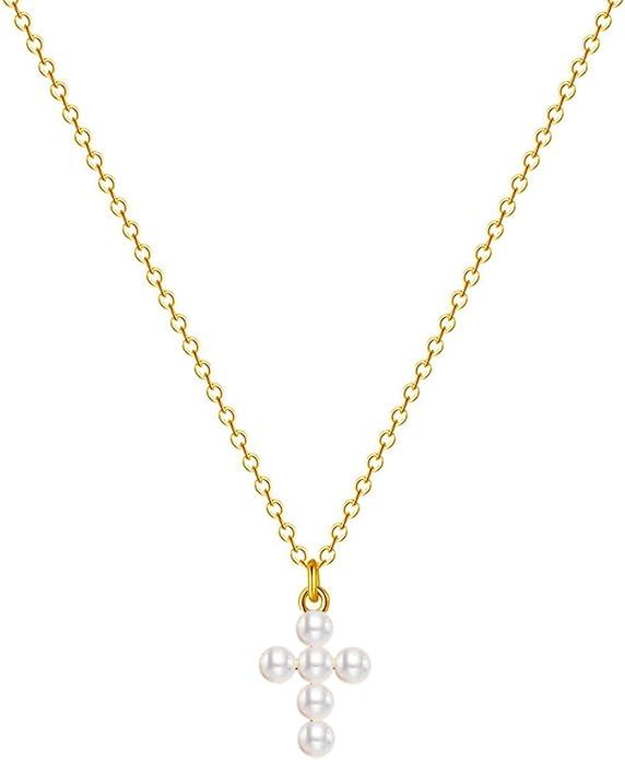 Zeffy Pearl Necklace 4MM/6MM/8MM Dainty Round Imitation Pearl Choker Necklace Wedding Pearl Necklace Delicate Jewelry for Women Simple Bridesmaid Jewelry Gifts