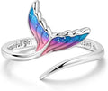 Parmuz 925 Sterling Silver Adjustable Ring for Woman Stackable Open Lucky Ring Eternity Bands Dainty CZ Statement Engagement
