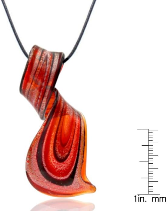 BESHEEK Murano Inspired Twist and Twirl Glass Pendant Necklace for Women Handcrafted Artisan Hypoallergenic Italian Style Jewelry