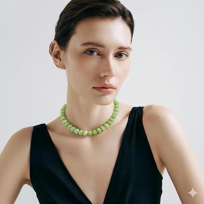 LILIE&WHITE Resin Chunky Beaded Necklace for Women Minimalistic Modern Statement Necklace Jewelry Accessories