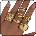 Sora Tuki Rings for Women Chunky Rings Set Adjustable Stackable Ring for Women Bold Thick Statement Ring Trendy Chunky Jewelry