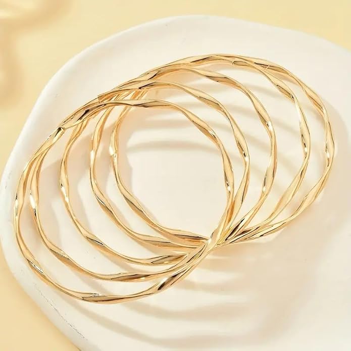 16Pcs Gold Bangle Bracelets for Women - Multi Layer Stackable Textured Bracelets Boho Jewelrys Set.