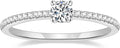 TIGRADE 1.5mm Women Eternity Ring Round Cubic Zirconia Anniversary Ring CZ Pave Promise Wedding Band Size 3-12