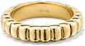 NOKMIT 14K Gold Filled Chunky Statement Rings for Women Cute Puffy Dome Croissant Thumb Band Non Tarnish Comfort Fit Size 5-10