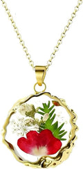 Birth Flower Necklace,1-12 Birth Month Flower Handmade Pendant Necklaces for Women Personalized Custom Floral Jewelry,Boho jewelry,Birthday Gift for Women Girls Best Friend
