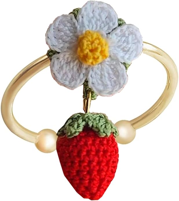 Wedding Band Promise Ring for Her Crochet Statement Cute Ring Size Adjustable Sturdy Unique Ring for Birthday Gift Valentine’s Day Gift