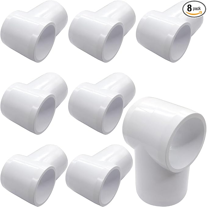1-1/4" Slip Tee PVC Fitting, Furniture Grade PVC DIY Connector by ANPTGHT