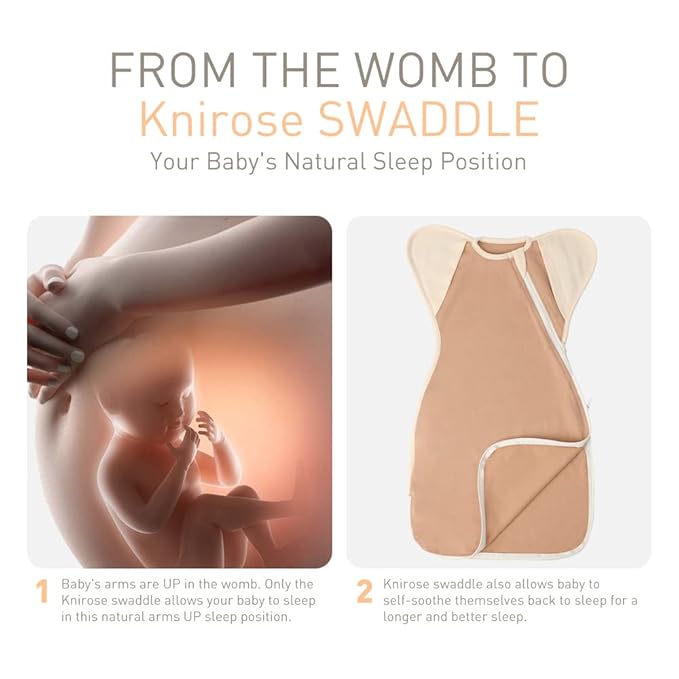 Premium Soft Cotton Swaddle Blanket Sleep Sack Arms Up Design 2 Packs 3-6 Months, Hands Up 3-Way Transitions to Arms-Free Wearable Sleeping Sack Bag for Baby Boys Girls Snug Fit Calms Startle Reflex