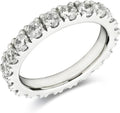 Bo.Dream 1.5mm/2.2mm/3mm Round Cubic Zirconia CZ Full/Half Eternity Rings Wedding Band Sterling Silver