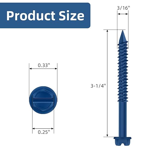 3/16" x 3-1/4" Blue Hex Head Concrete Screw Anchor Kit - Image 2