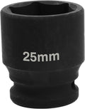 1/2" Drive 25mm Deep Impact Socket, 6 Point Chrome Molybdenum Steel Heavy Duty by YTkavq