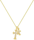 Zeffy Cross Necklace for Women,18K Gold/Silver Plated Tiny Cubic Zirconia Cross Pendant Necklace for Women Simple Layered Cross Necklaces for Women