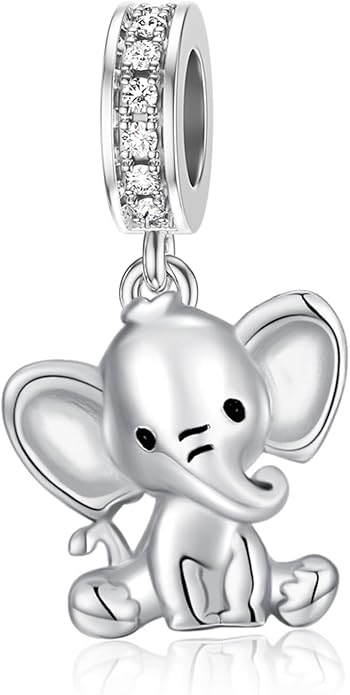 PROESS Sterling Silver/Red Panda/Cow/Highland Cow/Otter/Squirrel/Elephant/Axolotl/Cat/Fox/Bee/Butterfly/Hummingbird/Tiger/Lion/Mokeny/Koala/Dog Charm Animal Charms Bead for Jewelry Making