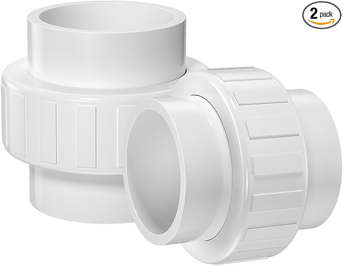 2PCS 2" PVC Union Coupling, Furniture Grade PVC Union by AODESTINY