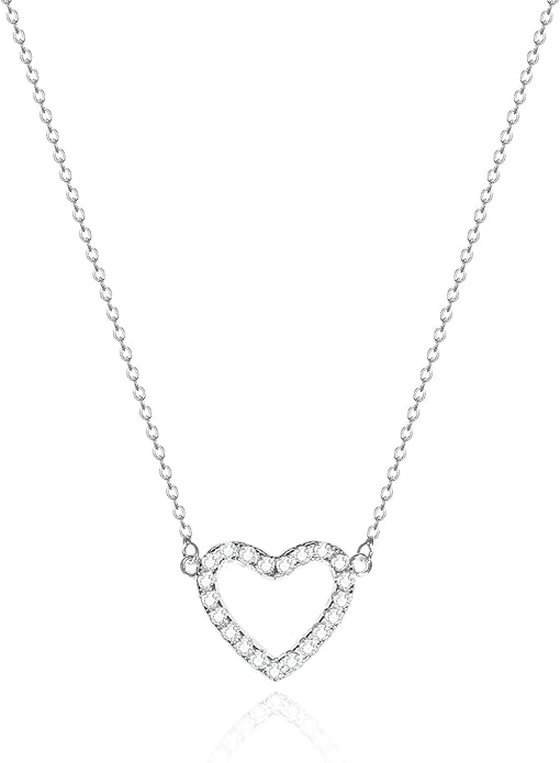 Zeffy Dainty Gold Heart Necklace for Women Trendy 14K Gold/Silver Plate Cute Heart Pendant Choker Necklaces Gold Love Heart Chain Necklace for Women Dainty Gold Jewelry Gifts for Women