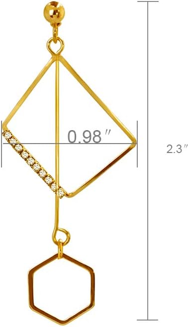 Mismatch Asymmetry Abstract Irregular Geometry Drop Dangle Earrings Sparkling Rhinestone Long Chain Pendant Earrings for Woman