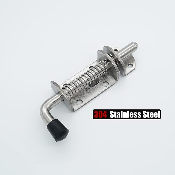 JQK Spring Loaded Barrel Bolt Latch, Heavy Duty 304 Stainless Steel Thickened - Image 3