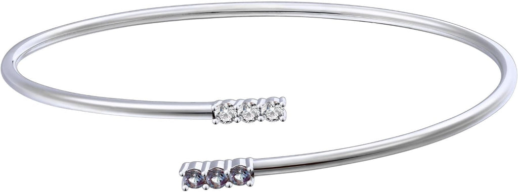EcoGems Lab Grown Gemstone & Moissanite Bracelets – 14K White or Yellow Gold Plated Sterling Silver – Featuring Lab Grown Diamonds, Emeralds, Paraiba, Sapphire & Pearls – Sustainable Luxury Gift with Gift Box