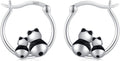 JUSTKIDSTOY Hypoallergenic Panda/Unicorn/Hummingbird/Dolphin Hoop Earrings for Women 925 Sterling Silver Animal Huggie Hoop Earrings Jewelry Gifts for Sensitive Ears