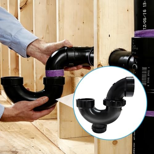 Lesso 1-1/2 Inch ABS P-Trap – HUB x HUB x Cleanout - Image 7