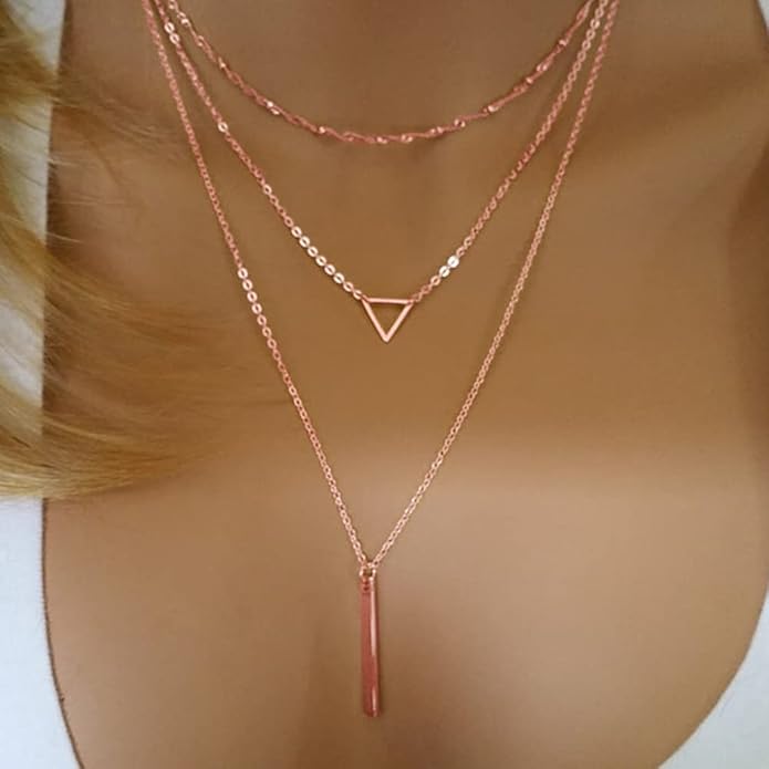 Turandoss Gold Layered Necklaces for Women - 14K Gold Plated Handmade Multilayer Bar Pearls Coin Disc Moon Butterfly Medallion Adjustable Dainty Layered Choker Necklaces for Women Jewelry