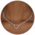 Cute Heart Necklace for Women Gold/Silver Plated Heart Pendant Choker Necklaces Tendy Love Heart Chain Necklace Dainty Gold/Silver Necklace Jewelry Gifts for Women