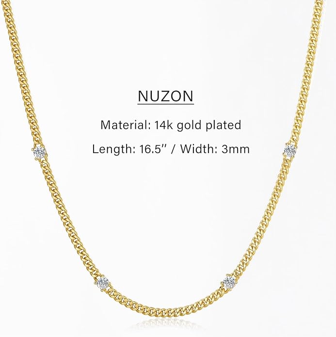 Natural Freshwater Baroque Pearl Necklace 14K Gold Plated Dainty Choker Necklace for Women Girls Snake Chain/Cuban Link/Paperclip/Ball Beaded Chain/Tennis Chain Fashion Jewelry for Gift