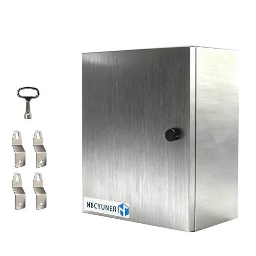 NBCYUNER Stainless Steel Electrical Enclosure 12x12x8 Inch NEMA 4X Enclosure by NBCYUNER