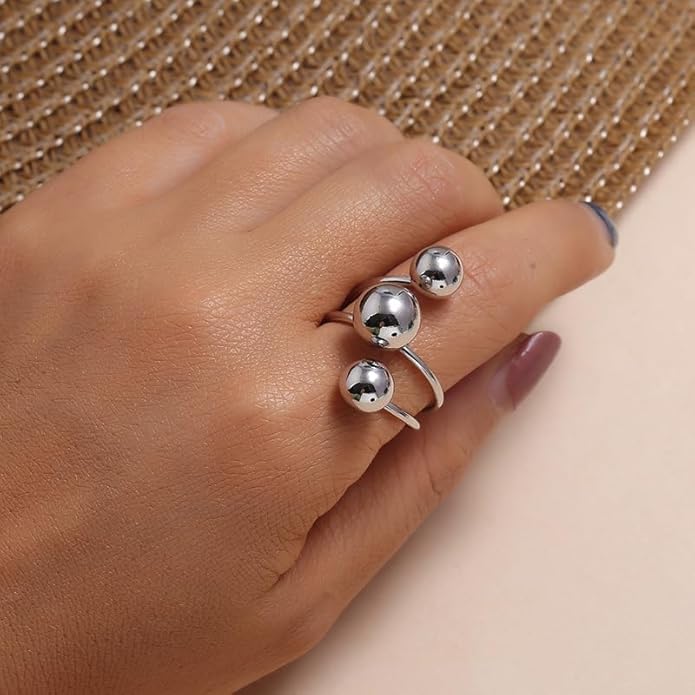 Sora Tuki Rings for Women Chunky Rings Set Adjustable Stackable Ring for Women Bold Thick Statement Ring Trendy Chunky Jewelry