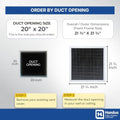 Fits 20x20 Duct Opening | Aluminum Eggcrate Return Air Grille | Low Noise & - Image 2