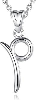 EUDORA Sterling Silver Initial Necklaces for Women, Classic 26 Letter Neckless Gifts for Girls, Sister, Mother Daughter, 18 inch Chain
