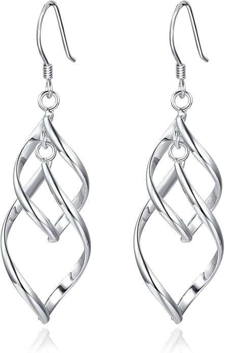 Sterling Silver Plated Earrings Dangle Earrings Linear Drop Statement Earrings for Women