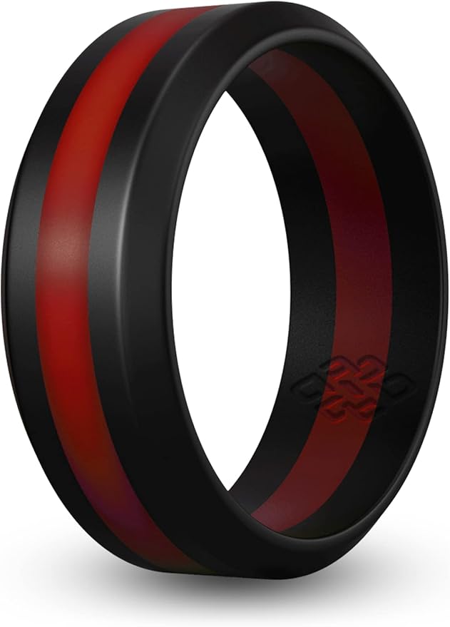 Knot Theory Striped Silicone Ring for Men and Women – Black, Grey, Red, Blue, Orange, Yellow, Purple