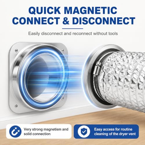 Magnetic Dryer Vent Connector Kit, Upgraded Hold, 3.3FT Hose - Image 3