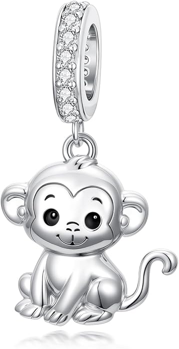PROESS Sterling Silver/Red Panda/Cow/Highland Cow/Otter/Squirrel/Elephant/Axolotl/Cat/Fox/Bee/Butterfly/Hummingbird/Tiger/Lion/Mokeny/Koala/Dog Charm Animal Charms Bead for Jewelry Making