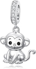 PROESS Sterling Silver/Red Panda/Cow/Highland Cow/Otter/Squirrel/Elephant/Axolotl/Cat/Fox/Bee/Butterfly/Hummingbird/Tiger/Lion/Mokeny/Koala/Dog Charm Animal Charms Bead for Jewelry Making