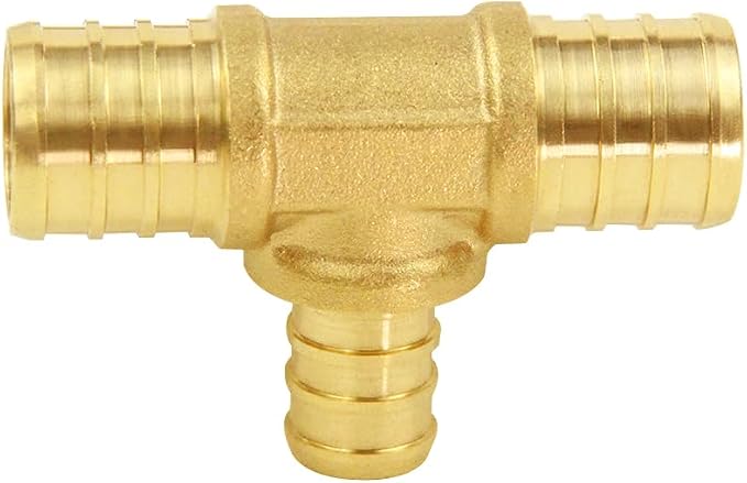Hooshing 6PCS 3/4" x 3/4" x 1/2" Pex Reducing Tee Fittings, Brass Barb Crimp - Image 5