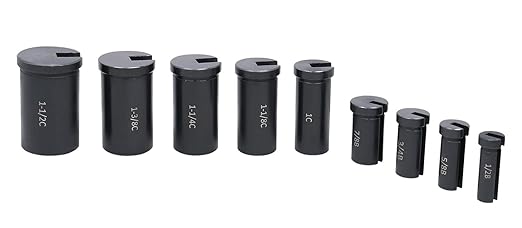 Accusize Industrial Tools - No.10 HSS Keyway Broach Set, 18 Pcs with Precision Ground Teeth, Includes 4 Broaches & 9 Bushings, 5100-0010