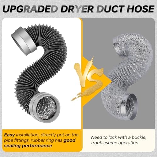 MATEWORK 3FT Dryer Vent Hose 4 Inch, Heavy Duty Flexible Aluminum Duct - Image 4