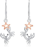 PELOVNY Animal Dangle Earrings Sterling Silver Hypoallergenic Moss Agate Crystal Moonstone Earrings Bee Butterfly Dolphin Peacock Phoenix Jewelry Birthday Christmas Gifts for Women