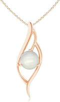 Angara Natural Moonstone Pendant for Women | Moonstone Angel Wing Bypass Pendant in 14K Solid Gold/Platinum With 18" Chain | Birthday, Anniversary, Gemstone Jewelry Gift
