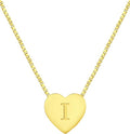 YL Initial Necklace 925 Sterling Silver Heart Letter Pendant A-Z Alphabet Cubic Zirconia Jewelry for Women