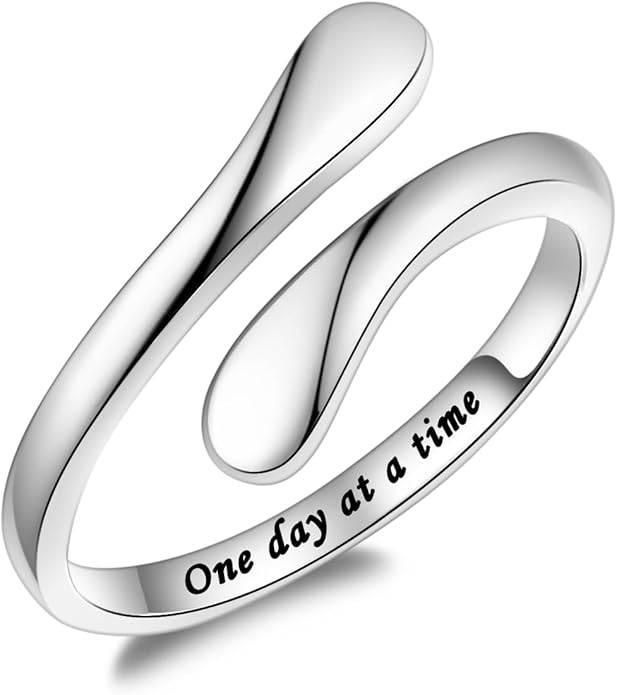 Fookduoduo 925 Sterling Silver Ring Inspirational Jewelry adjustable Wrap Open Rings for Women