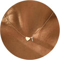 Initial Necklace for Women 18K Gold Plated Stainless Steel Tiny Heart Letter Necklace Personalized Name Necklace