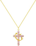 Tewiky Christian Gift Stocking Stuffers Cross Necklace for women-Dainty 14k Gold Plated/Silver Plated Pendant Necklaces Simple Cute Tiny Necklace Jewelry for Women