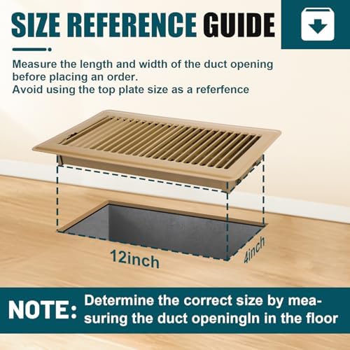 VOISEN Floor Register 4x12, 2 Pack Brown Floor Vent Covers - Image 5