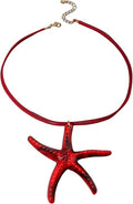 Starfish Necklace for Women,Vintage Gold Starfish Pendant Necklace Boho Colorful Rope Necklace Beach Party Classic Accessory