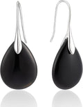 SELOVO Agate Teardrop Stone Grey Drop Earrings Fishhook Dangle Earrings for Women