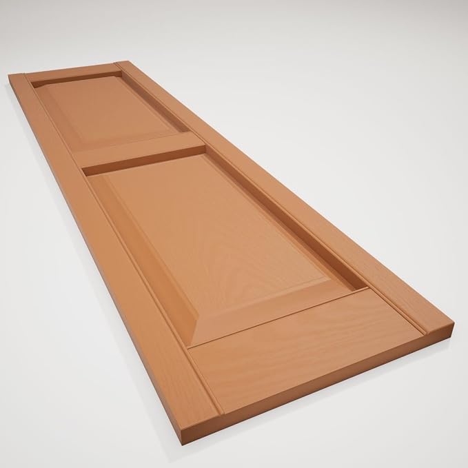 14 3/4"W x 43"H Lifetime Vinyl, Standard Two Equal Panels, Raised Panel Shutters - Image 6